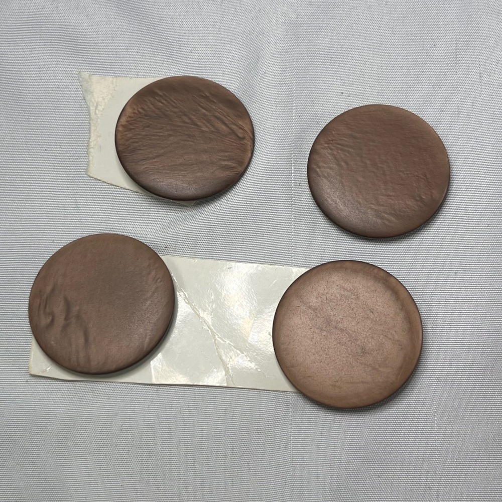 Vintage Set of 4 Large Marbled Brown Buttons 1.25 Inch Self Shank Coat Size